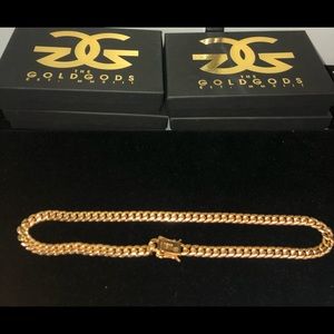 22 in. Gold Rope Stainless Steel Chain
